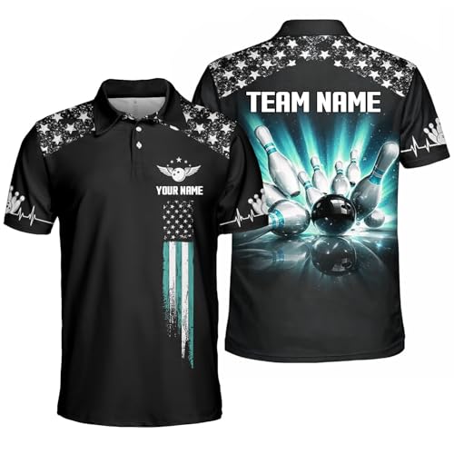 GABITA Personalized Bowling Jerseys for Men, Custom Bowling Shirts, Funny Bowling Shirts Gift for Bowler Team Player - color: A32