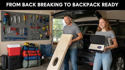 Cornhole Set, Cornhole Boards with 8 Bean Bags,Portable Game Set for Travel Home Office Recreation Tailgate - size: 5 * 8 In