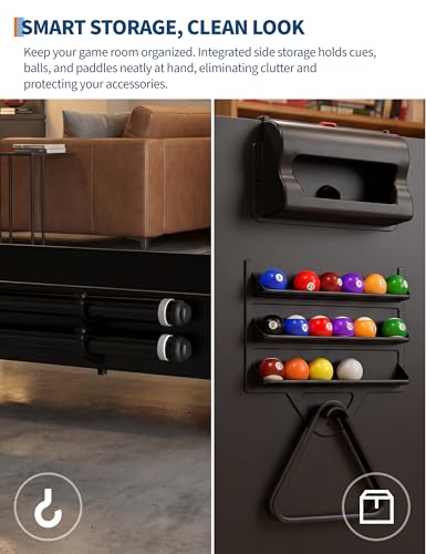 7 ft 3-in-1 Multi-Game Table - Air Hockey, Billiards & Table Tennis Ping Pong Combo with High-Performance Airflow, Easy Flip Top & Full Accessories for Game Room, Man Cave & Family Fun - color: Black