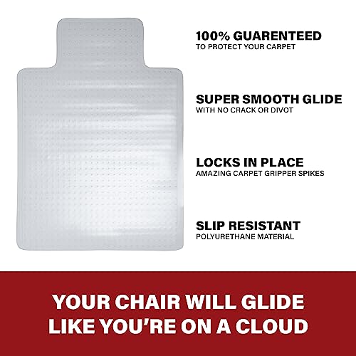 Romig Clear Hardwood Office Chair Mat (36×48″) – Anti-Slip Gripper Surface with Lip, Durable 2.2 mm Desk Chair Floor Protector - size: Hardwood Chair Mat