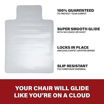 Romig Clear Hardwood Office Chair Mat (36×48″) – Anti-Slip Gripper Surface with Lip, Durable 2.2 mm Desk Chair Floor Protector - size: Hardwood Chair Mat
