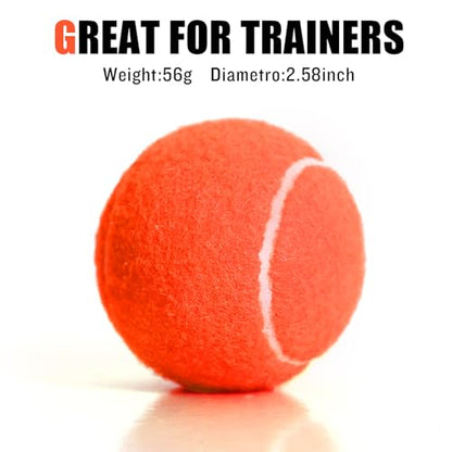 60/120 Pack Tennis Balls, Training Tennis Balls, Pet Dog Playing Balls, Practice Tennis Balls with Mesh Bag for Transport and Beginner Training - color: Orange-60Pack
