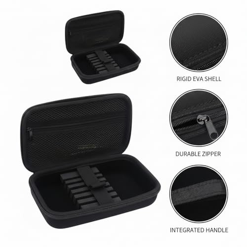 Hard Shell Dart Case with Handle, Protective EVA Carrying Wallet for Darts and Accessories, Black