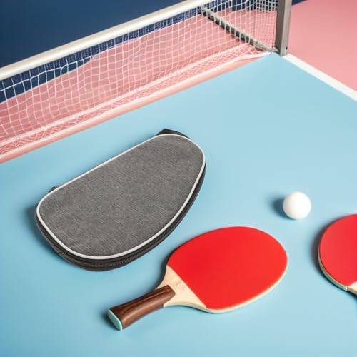 KALLORY 2pcs Table Tennis Paddle Case with Hard Shell Protective Storage Bag and Ball Holder, Portable Pingpong Racket Bat Cover for Sports and Travel