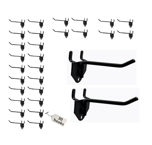 Eastern Tree 30 Packs 4" Metal Pegboard Hooks, Standard Hooks is Fit to Standing Pegboard Display and Pegboard Panels - size: 4-Inch Hooks