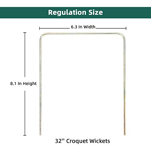Regulation Size Croquet Wickets, 9 Colorful Square Arrow Wickets - 8.1" x 6.3" Replacement Set for Six Players Croquet Sets - size: Regulation Size