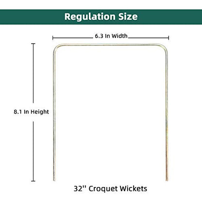 Regulation Size Croquet Wickets, 9 Colorful Square Arrow Wickets - 8.1" x 6.3" Replacement Set for Six Players Croquet Sets - size: Regulation Size