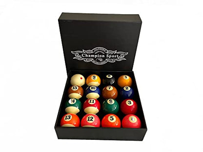 Champion Deluxe 2-1/4" Billiard Pool Ball Set Complete 16 Ball Set (Several Style Available) - color: Pro TV Pool Balls Set
