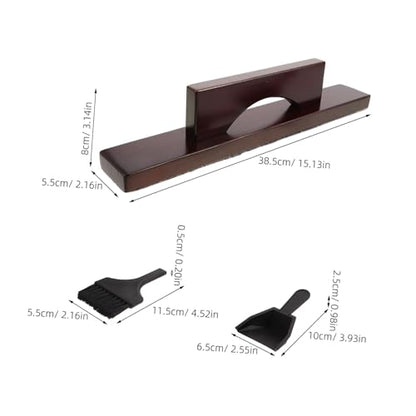 Amosfun Shuffleboard Table Cleaning Kit with Gentle Non-Scratch Bristles and Sturdy Wood Handle for Efficient Sand and Dirt Removal for Portable Maintenance of Table Top Shuffleboard