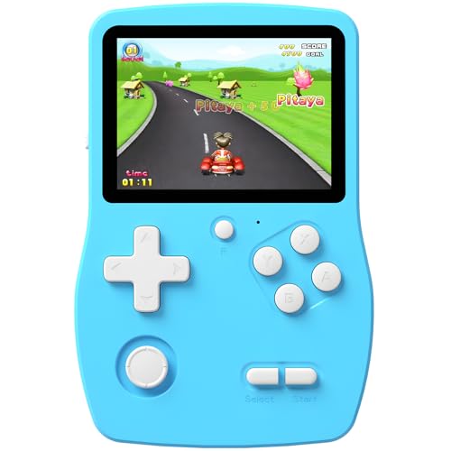 32 Bit Handheld Games for Kids Preloaded 139 Video Games, Portable Video Gaming Player with 3.0" IPS Screen and Rechargeable Battery, Mini Travel Games Electronic Gifts Toys for Boys Girls, Blue - color: Blue
