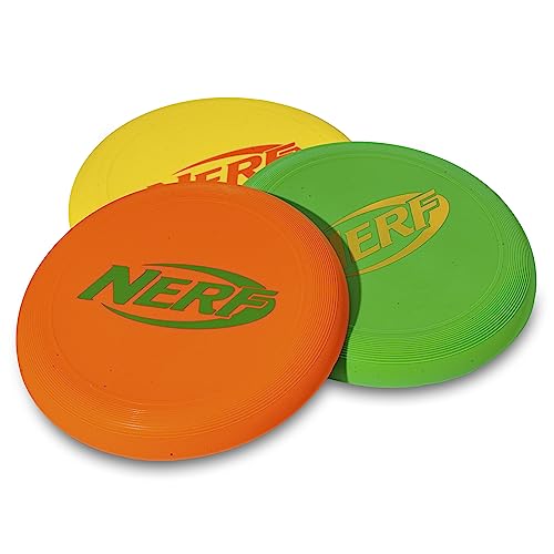 Nerf Disc Golf Starter Set - (3) Mini Golf Discs + (1) Target Basket Included - Complete Portable Set for Backyard + Beach Play