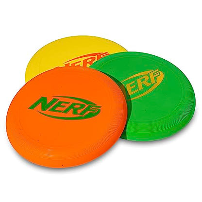 Nerf Disc Golf Starter Set - (3) Mini Golf Discs + (1) Target Basket Included - Complete Portable Set for Backyard + Beach Play