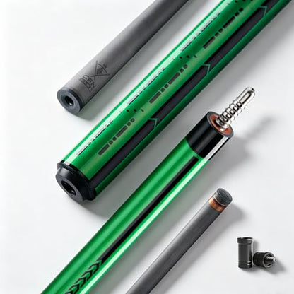 58" Carbon Fiber Pool Cue Stick - Elegant Design Billiard Cue for Adults, Low Deflection Pro Shaft with 11.8mm Tip, 3/8-8 Joint - color: Prairie Green
