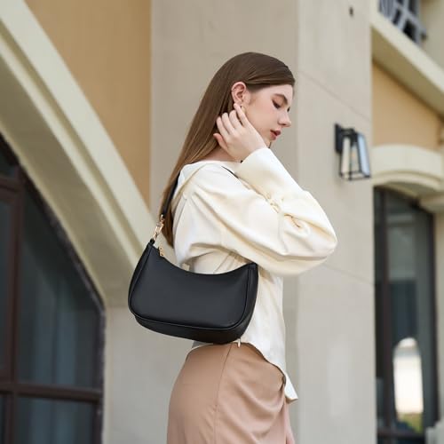 CYHTWSDJ Shoulder Bags for Women, Cute Hobo Tote Handbag Mini Clutch Purse with Zipper Closure - color: Black-g