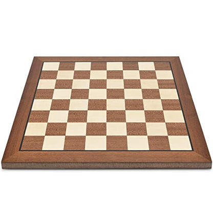 AMEROUS 15'' x 15'' Wooden Chess Board No Pieces, Professional Tournament Chessboard Only with Gift Package - Chess Rules, Portable Chess Board for Beginners, Kids, Adults
