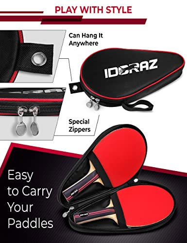 Double Ping Pong Paddle Case - Best Table Tennis Paddle Cover for Your Rackets - Waterproof Material Bag
