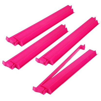4 Pcs 18.7 Inch Hot Pink Acrylic Mahjong Tile Racks with Pushers for Game Night American Mahjong Racks Tile Set for Mah Jong Lovers and Beginners - color: Hot Pink