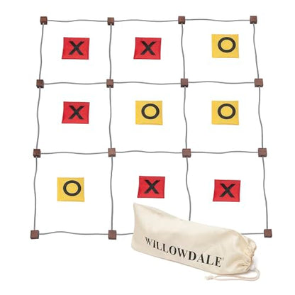 WILLOWDALE Giant Tic Tac Toe Game Outdoor, 3.9ft x 3.9ft Bean Bag Toss Game for Kids, Large Outside Game for Family Gathering, Giant Yard Game for Adults, Outdoor Field Games for Lawn s & Backyard