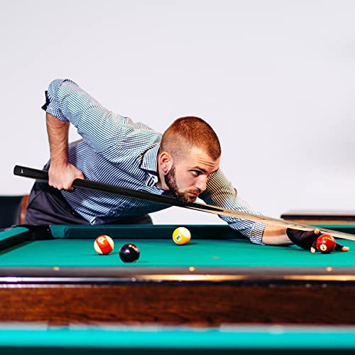 HMQQ 58" One Piece Pool Cue Stick with 13MM Leather Tip, Weight 20OZ Billiards Cue Stick, Pool Stick Set of 4/ Set of 6/ Set of 8 (Black&Natural Wood Color) - style: BLACK SET OF 8