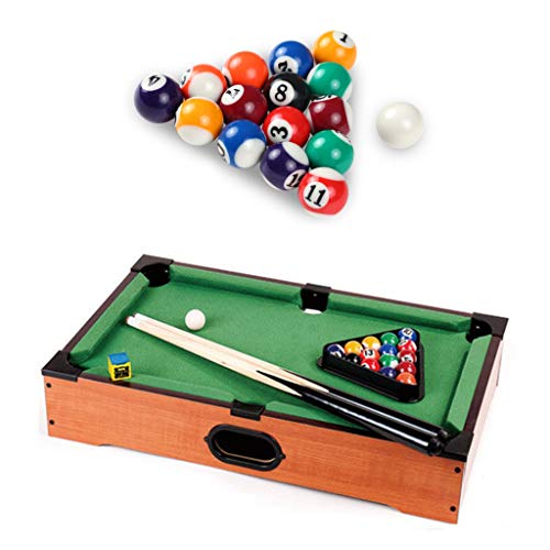 tegongse 16Pcs Small Tabletop Pool Table Balls, Small Pool Cue Balls Full Set, Indoor Table Game Kids Adults Toy