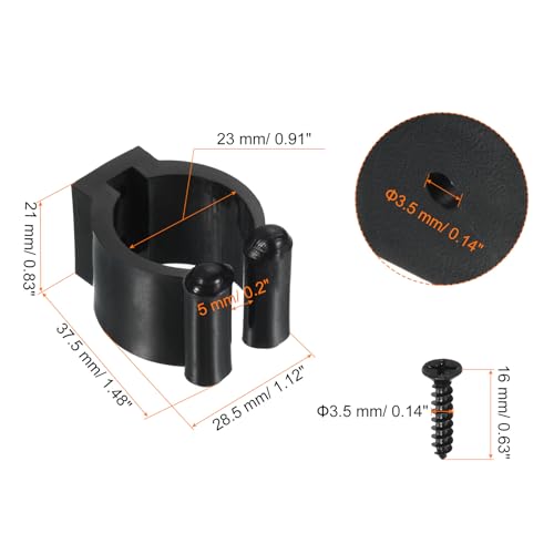PATIKIL 23mm Dia Billiards Cue Locating Clip Holder, 4 Pack Plastic Snooker Clip for Fishing Rod Pool Cue Rack Storage, Black