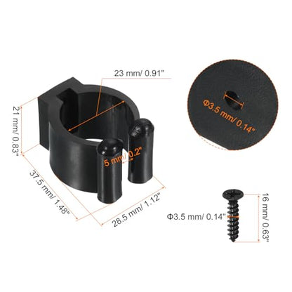 PATIKIL 23mm Dia Billiards Cue Locating Clip Holder, 4 Pack Plastic Snooker Clip for Fishing Rod Pool Cue Rack Storage, Black