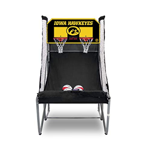 Pop-A-Shot - Home Dual Shot with NCAA Graphics l Sensor Scoring l 16 Game Modes l 7 Balls l Foldable Storage l for All NCAA Fans - style: Iowa Hawkeyes