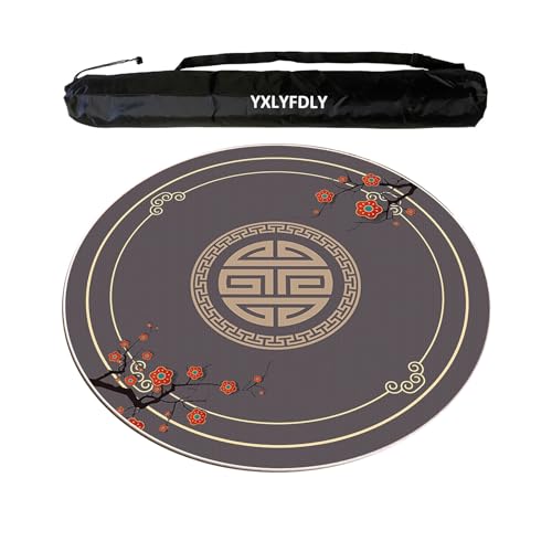 Round Mahjong Mat Silent and Noise Reduction Mahjong Tablecloth with Rubber Backing Large Play Mat for Poker, Card, Board, Tile Games(Gray,85cm/33.46in) - color: Gray, size: 85cm/33.46in