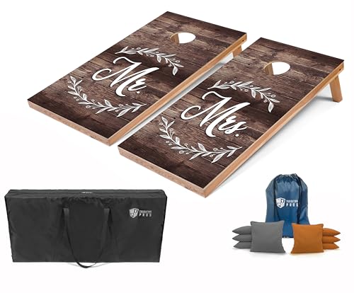 Tailgating Pros Lightweight Regulation Cornhole Boards – 2x4 ft, Portable & Durable with Bright, Fun Printed Designs – Outdoor Game Set for Backyard, Tailgating & Beach - color: Wedding