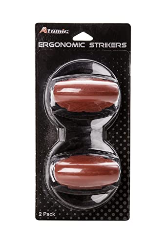 Atomic Ergonomic Premium Air Hockey Strikers (2‑Pack) – 3‑7/8” Diameter Pushers with Rubber Grip & Felt Bottoms for Air Hockey and Push Hockey Tables