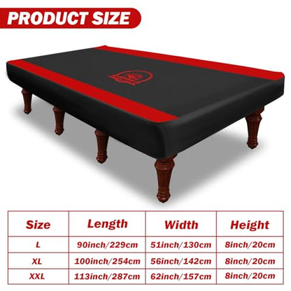 COVERVIN Billiard Pool Table Cover,Heavy Duty 210D Oxford Cloth Material All Weather Waterproof Dustproof UV Protection(8ft/Red) - color: Red, size: 8FT