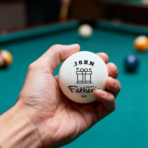 Custom 57mm Billiard Cue Ball with Pouch - Personalized Text/Logo Pool Cue Ball, Birthday Gifts for Dad, Husband, Billiards Player, Billiards Lover, Wedding Father's Day Valentine's Day Gifts - color: Father's Day