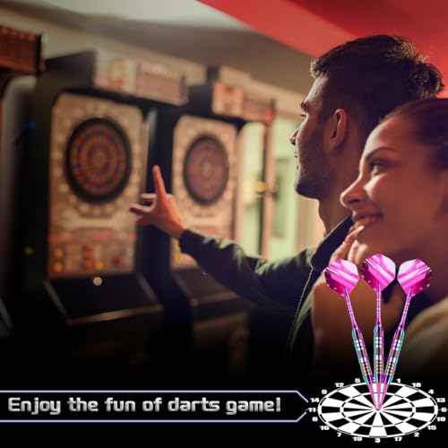 Soft Tip Darts Set - Darts Plastic Tip Sets, 3Pack Professional Plastic Tips Dart with Extra 12 Soft Tips and 6 Replace Dart Leaf for Beginners & Pro Players - color: Purple