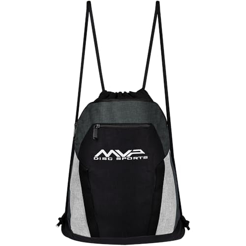 MVP Disc Sports Drawstring Backpack Bag (Choose Your Favorite Color) - color: Black/Gray