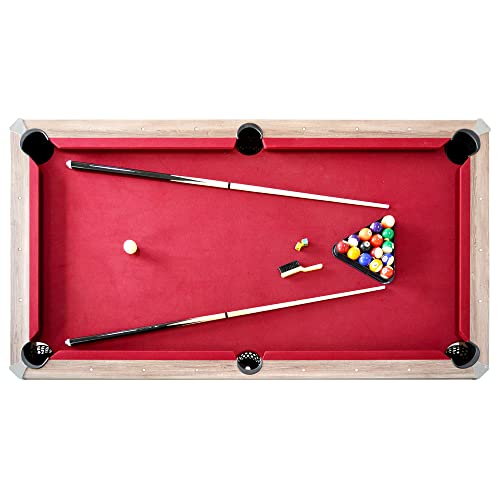 Hathaway Pool Table Combo Set with Benches - color: Woodtone