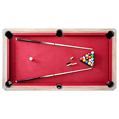 Hathaway Pool Table Combo Set with Benches - color: Woodtone