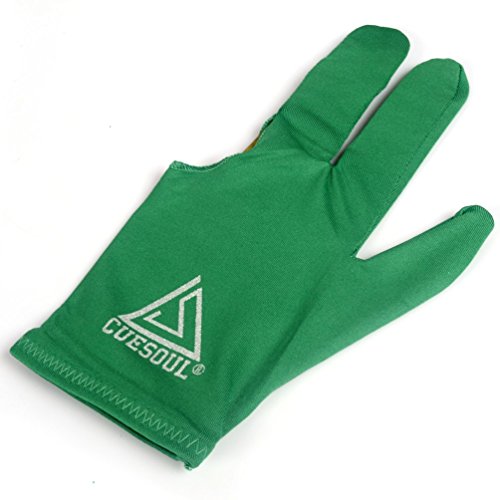 CUESOUL 10pcs/Set 3 Finger Billiards Gloves Pool Cue Gloves - color: Green