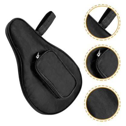Healifty Table Tennis Paddle Bag with Ball Case, Black Reusable Storage Case for Sports, Portable Ping Pong Bat Storage Organizer and Adults
