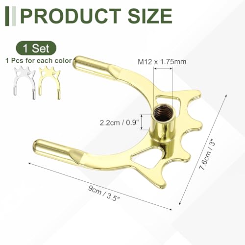 Billiard Bridge Head, Pool Cue Stick Bridge Screw-on Metal Cue Rests Billiard Accessories - color: Gold/Silver, style: High Fork