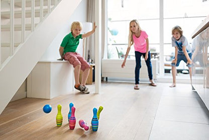 BS Toys Skittles Junior Wooden Bowling Game for Kids Ages 3 & Up