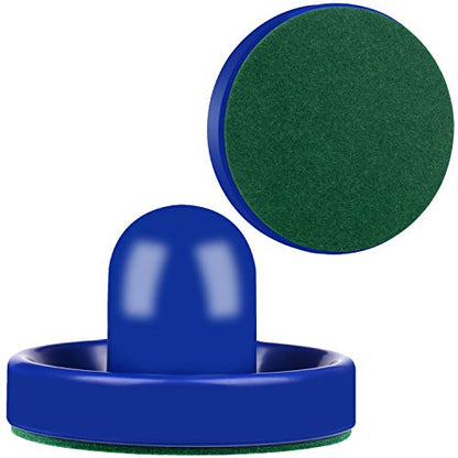 ONE250 Air Hockey Pushers and Red Air Hockey Pucks, Goal Handles Paddles Replacement Accessories for Game Tables (4 Striker, 4 Puck Pack) - color: Blue