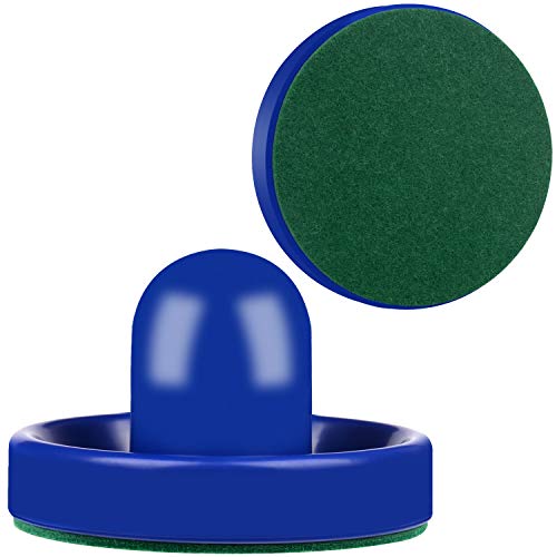 ONE250 Air Hockey Pushers and Red Air Hockey Pucks, Goal Handles Paddles Replacement Accessories for Game Tables (4 Striker, 4 Puck Pack) - color: Blue & Blue