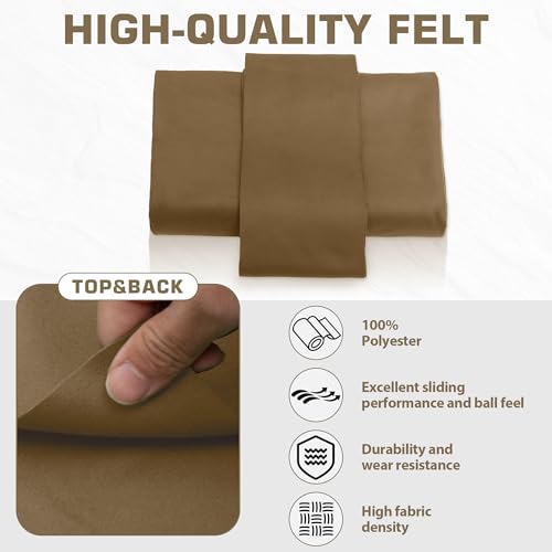 Pool Table Felt Cloth Billiard Cloth with 6 Pcs Cloth Strips and Staple Remover Pool Table Felt Replacement Kit Parts - color: Tan, size: 7ft