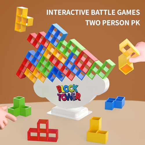 48 Pcs Large-Sized Balance Stacking Blocks Game - Perfect Toys for Kids & Family - Ideal for Family Fun and Stack Game Play