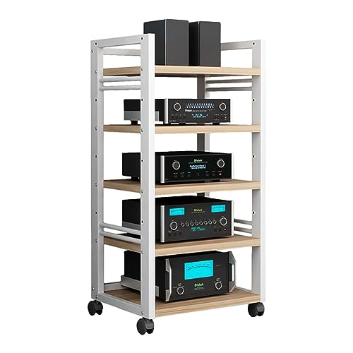Media Storage Cabinet, 5 Tier Removable AV Media Stand, Adjustable Modern AV Cabinet, Entertainment Stereo Component Storage, Modern TV Cabinet, Media Cabinet ( Color : White , Size : 55x40x100cm ) - color: White
