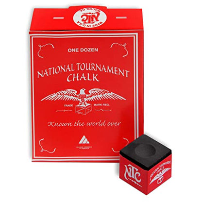 Silver Cup National Tournament Pool cue Billiard Premium Chalk - ONE Dozen - color: Black