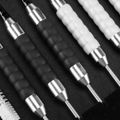 Turnart Darts Metal Tip Set - Steel Tip Darts Darts Set Professional Metal Darts 12 pcs 22/24 Grams Pro Dart Set with Stylish Case Aluminum Shafts Extra 9 Flights - color: Sliver