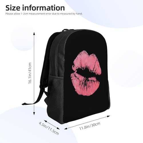 Kiss Pink Lips Print Backpacks For Men Women Book Bag Travel Hiking Camping Work Lightweight - color: Ye18