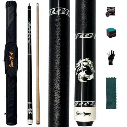 Professional Pool Cue 58" 10.5/12.5mm Tip Maple Shaft 1/2 Joint Ergonomic Grip Billiard Stick for Adults - color: PC23-10.5-set