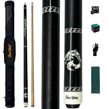 Professional Pool Cue 58" 10.5/12.5mm Tip Maple Shaft 1/2 Joint Ergonomic Grip Billiard Stick for Adults - color: PC23-10.5-set